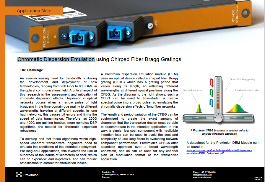 Chromatic Dispersion Emulation