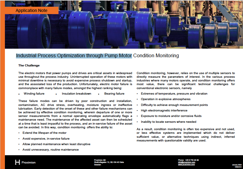 Industrial Process Optimization through Pump Motor